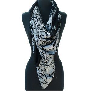 Black Wool Shawl Kashmiri Embroidery With Shades of Blue Periwinkle Pashmina